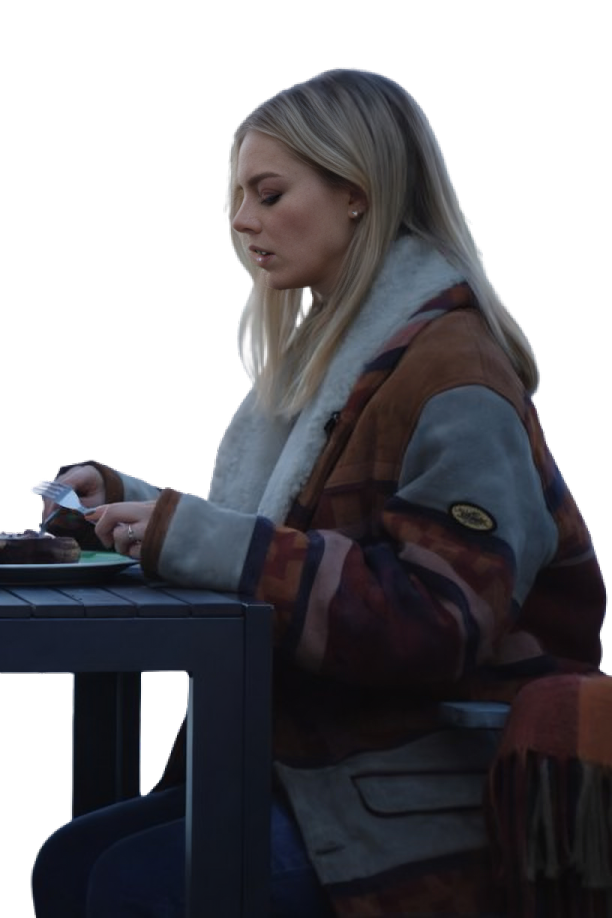 Over Your Dead Body Samara Weaving Shearling Coat - Image 3